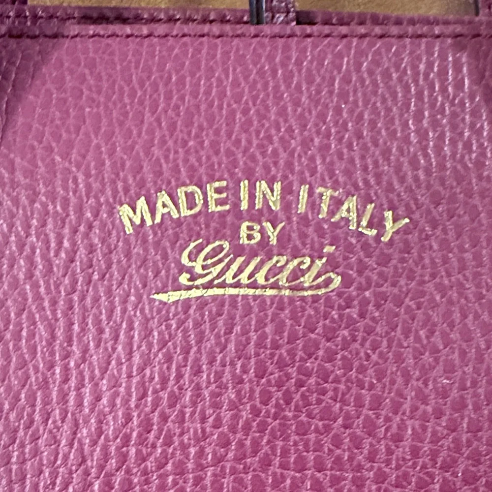 Gucci Dollar Calfskin Purple Leather Medium Satchel